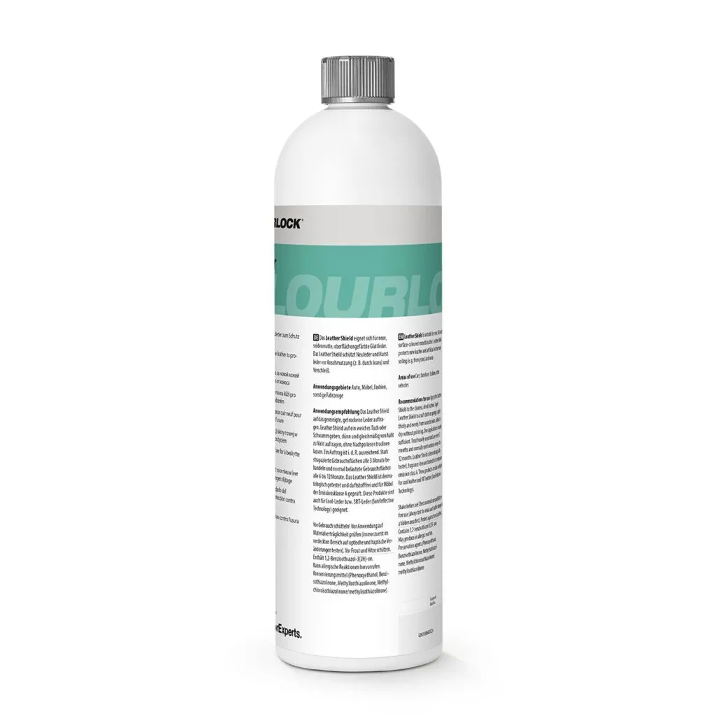 Colourlock Leather Shield bőr impregnáló 1 liter – a flakon hátoldala