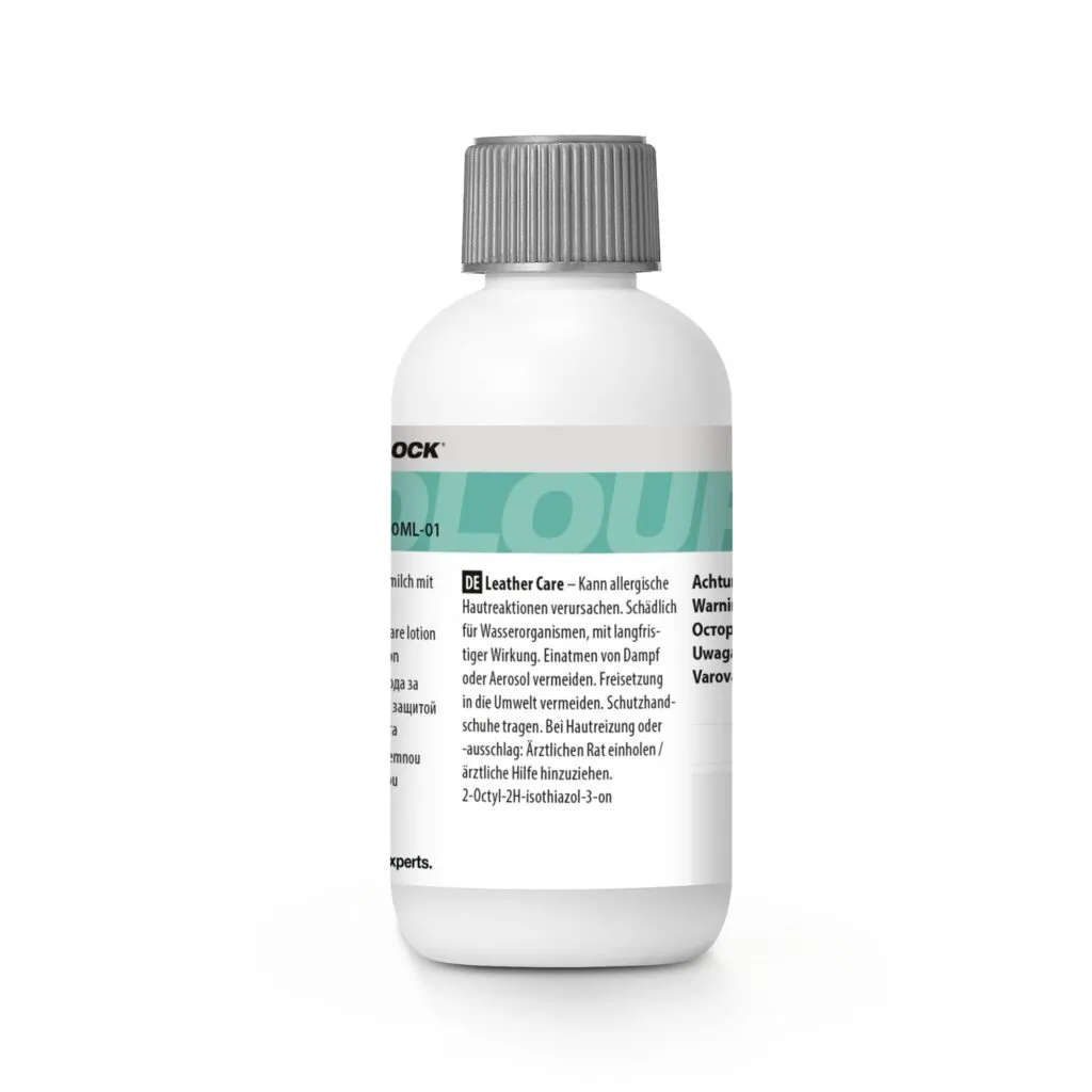 Colourlock Leather Care bőrápoló 100 ml – a flakon hátoldala